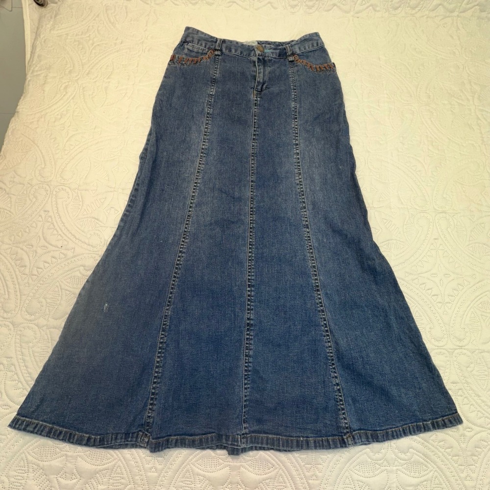 Tasha Polizzi Collection Denim Maxi Skirt Western Boho western cowgirl eclectic
